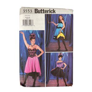 Butterick 3553 Cancan Circus Saloon Sewing Pattern Costumes Size 6 8 10 NEW Vint